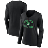 NBA - Boston Celtics Women's Overtime V-Neck Long Sleeve T-Shirt - Black