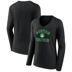 NBA - Boston Celtics Women's Overtime V-Neck Long Sleeve T-Shirt - Black