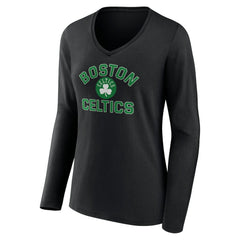 NBA - Boston Celtics Women's Overtime V-Neck Long Sleeve T-Shirt - Black