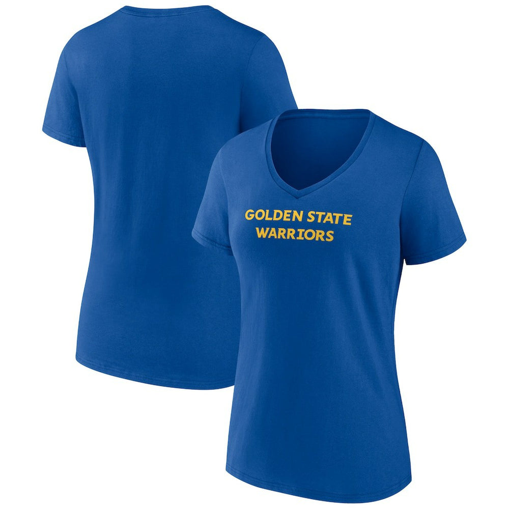 NBA - Golden State Warriors Women's Wordmark Team V-Neck T-Shirt - Royal