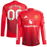 Adidas Manchester United 2024/25 Home Custom Long Sleeve Jerseys - Red