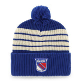 New York Rangers '47 Old Time Hockey Barn Cuffed Knit Hat with Pom Blue