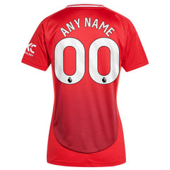 Adidas Manchester United Women's 2024/25 Home Replica Custom Jerseys - Red