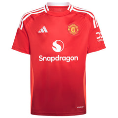 Adidas Manchester United Youth 2024/25 Home Replica Custom Jerseys - Red