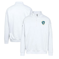 Milwaukee Brewers Levelwear Murray Core Logo Quarter-Zip Pullover Top On Sale