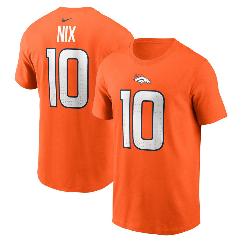 Bo Nix Denver Broncos Name & Number T-Shirt Orange - Nike