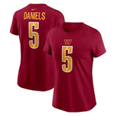 Jayden Daniels Washington Commanders Women's Name & Number T-Shirt Burgundy - Nike