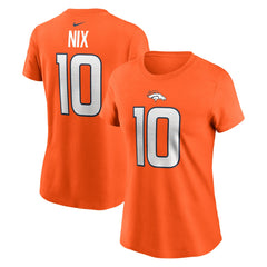 Bo Nix Denver Broncos Women's Name & Number T-Shirt Orange - Nike