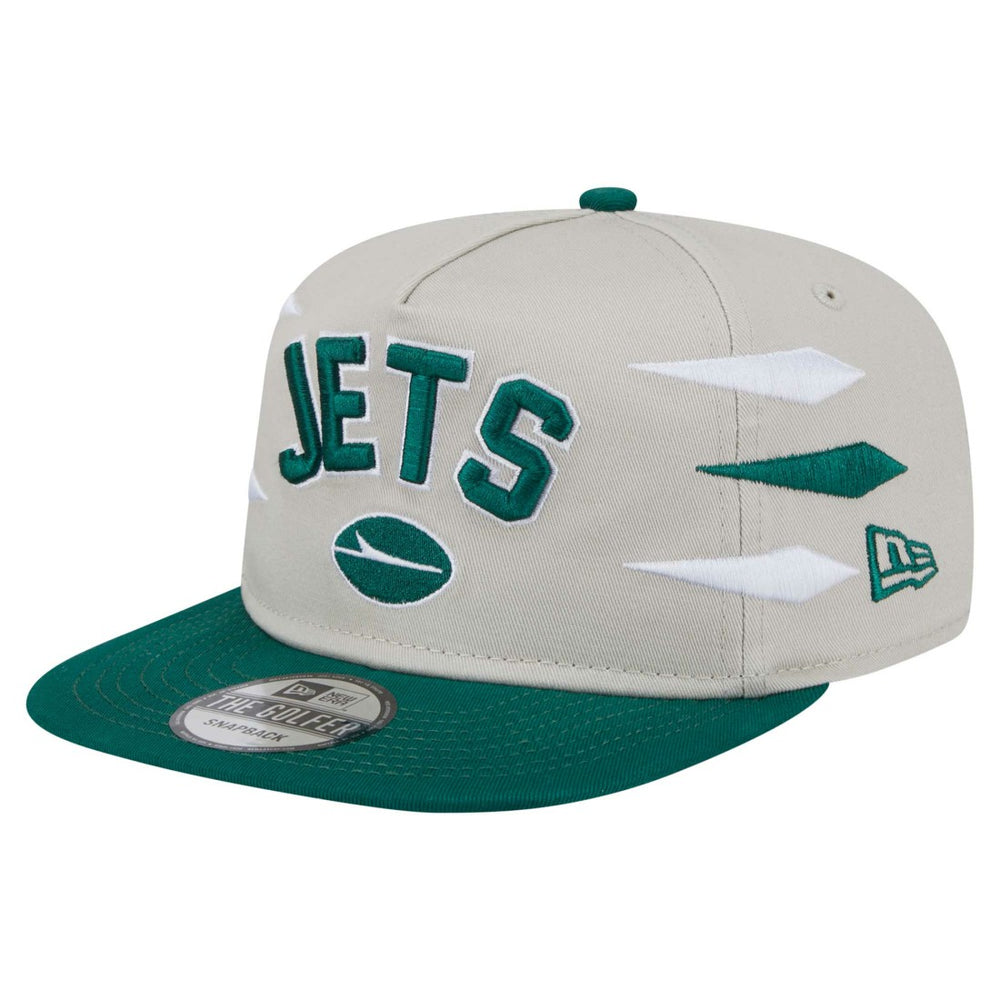 New York Jets New Era Athletic Golfer Snapback Hat Stone/Green - NFL