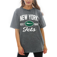 New York Jets Gameday Couture Women's Tackle Titan Relaxed Fit T-Shirt Gray - NFL