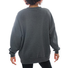 Cleveland Browns Gameday Couture Women's Oversized Long Weekend Premium Fleece Drop Shoulder Pullover Sweatshirt Charcoal - NFL