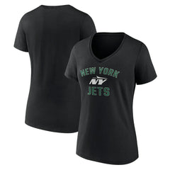 New York Jets Women's Victory Arch V-Neck T-Shirt Black - NFL