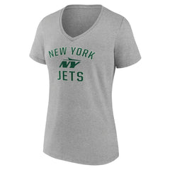 New York Jets Women's Victory Arch V-Neck T-Shirt Gray - NFL