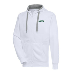 New York Jets Antigua Big & Tall Victory Full-Zip Hoodie White - NFL