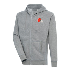 Cleveland Browns Antigua Big & Tall Victory Full-Zip Hoodie Heather Gray - NFL