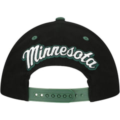 Minnesota Wild - Mitchell & Ness Backside Script 2-Tone Pro Crown Adjustable Hat Black/Green