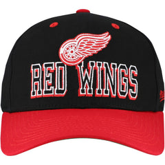 Detroit Red Wings - Mitchell & Ness Backside Script Two-Tone Pro Crown Adjustable Hat Black/Red