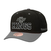 Los Angeles Kings - Mitchell & Ness Backside Script Two-Tone Pro Crown Adjustable Hat Black/Silver