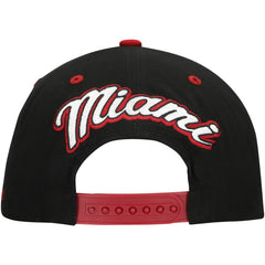 Mitchell & Ness - Miami Heat Backside Script Two-Tone Pro Crown Adjustable Hat - Black/Red