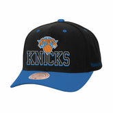Mitchell & Ness - New York Knicks Backside Script 2-Tone Pro Crown Adjustable Hat - Black/Blue