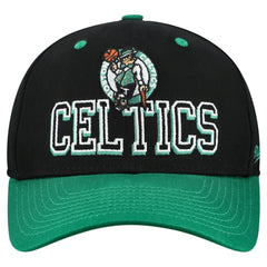 Mitchell & Ness - Boston Celtics Backside Script 2-Tone Pro Crown Adjustable Hat - Black/Kelly Green