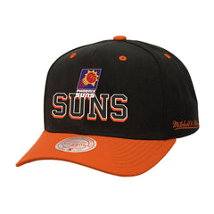 Mitchell & Ness - Phoenix Suns Backside Script Two-Tone Pro Crown Adjustable Hat - Black/Orange