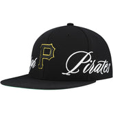 Pittsburgh Pirates Mitchell & Ness Just Don x MLB Lux Script Snapback Hat Sale