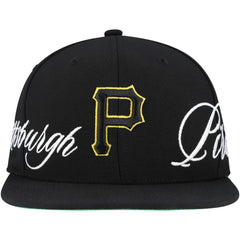 Pittsburgh Pirates Mitchell & Ness Just Don x MLB Lux Script Snapback Hat Sale