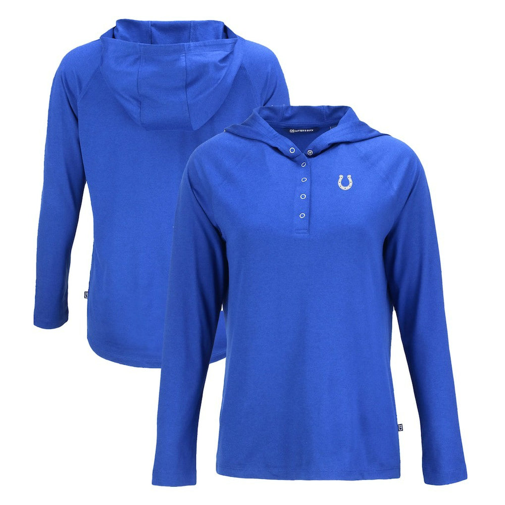 Indianapolis Colts Cutter & Buck Women's Coastline Epic Comfort Eco Recycled Raglan Pullover Hoodie Blue - NFL