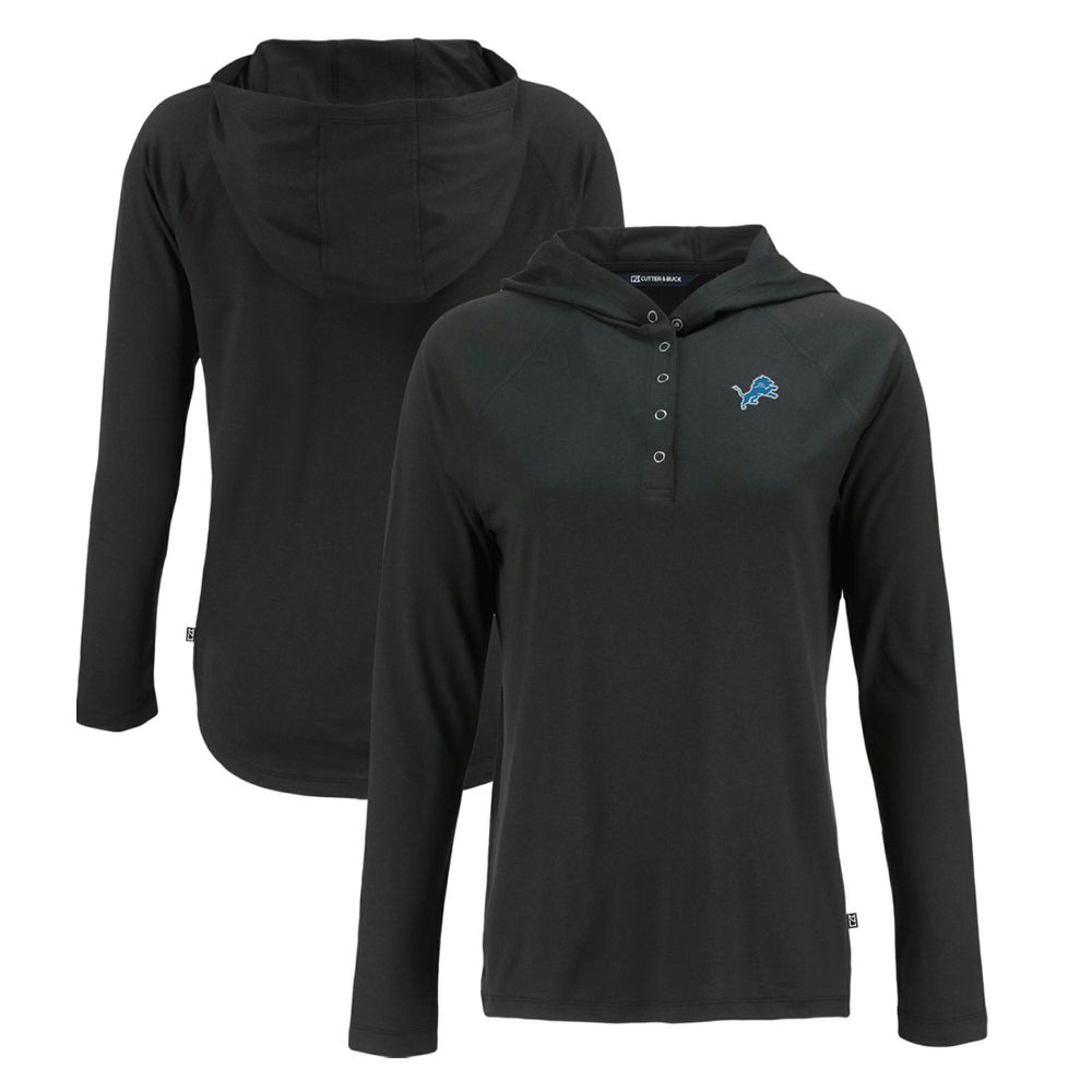 Detroit Lions Cutter & Buck Women's Coastline Epic Comfort Eco Recycled Raglan Pullover Hoodie Black - NFL