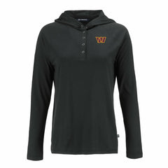 Washington Commanders Cutter & Buck Women's Coastline Epic Comfort Eco Recycled Raglan Pullover Hoodie Black - NFL