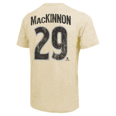 Nathan MacKinnon Colorado Avalanche - Majestic Threads Dynasty Name & Number Tri-Blend T-Shirt Cream