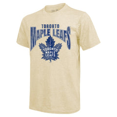 Auston Matthews Toronto Maple Leafs - Majestic Threads Dynasty Name & Number Tri-Blend T-Shirt Cream