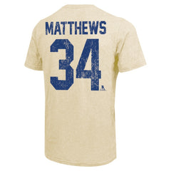 Auston Matthews Toronto Maple Leafs - Majestic Threads Dynasty Name & Number Tri-Blend T-Shirt Cream