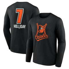 Jackson Holliday Baltimore Orioles Fastball Player Name & Number Long Sleeve T-Shirt Clearance