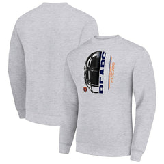 Chicago Bears Starter Half Helmet Team Graphic Tri-Blend Fleece Pullover Sweatshirt Heather Gray - NFL