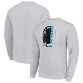 Detroit Lions Starter Half Helmet Team Graphic Tri-Blend Fleece Pullover Sweatshirt Heather Gray - NFL