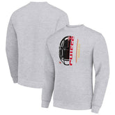 Kansas City Chiefs Starter Half Helmet Team Graphic Tri-Blend Fleece Pullover Sweatshirt Heather Gray - NFL
