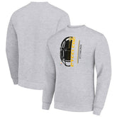 Pittsburgh Steelers Starter Half Helmet Team Graphic Tri-Blend Fleece Pullover Sweatshirt Heather Gray - NFL