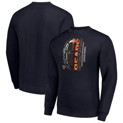 Chicago Bears Starter Half Helmet Team Graphic Tri-Blend Fleece Pullover Sweatshirt Navy - NFL