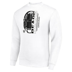 Chicago Bears Starter Half Helmet Team Graphic Tri-Blend Fleece Pullover Sweatshirt White - NFL