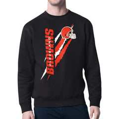 Cleveland Browns Starter Color Scratch Team Graphic Fleece Pullover Sweatshirt Black - NFL