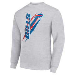 Buffalo Bills Starter Color Scratch Team Graphic Fleece Pullover Sweatshirt Heather Gray - NFL