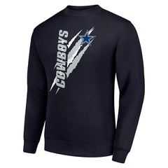 Dallas Cowboys Starter Color Scratch Team Graphic Fleece Pullover Sweatshirt Navy - NFL