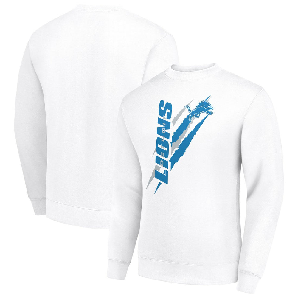 Detroit Lions Starter Color Scratch Team Graphic Fleece Pullover Sweatshirt White - NFL