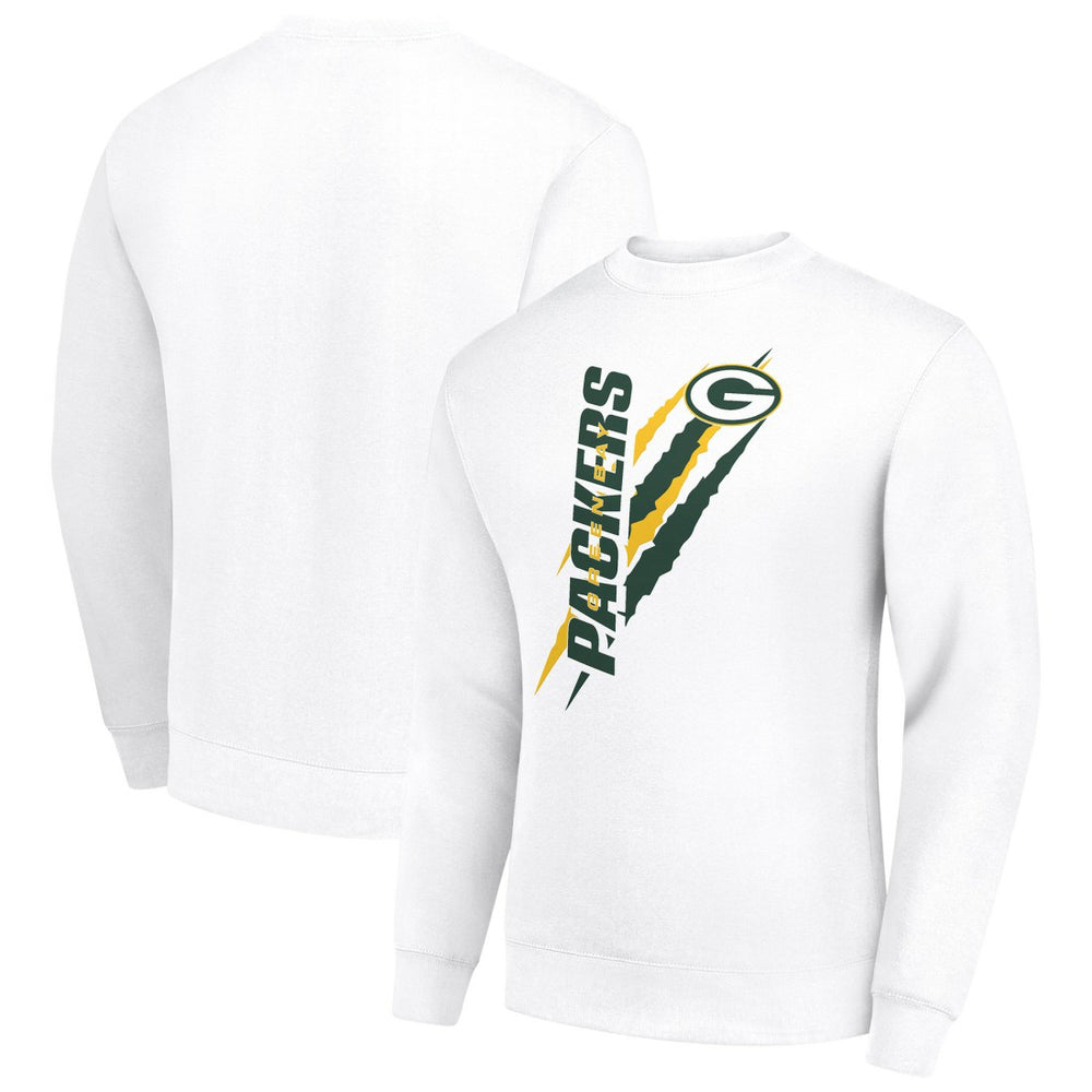 Green Bay Packers Starter Color Scratch Team Graphic Fleece Pullover Sweatshirt White - NFL