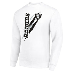 Las Vegas Raiders Starter Color Scratch Team Graphic Fleece Pullover Sweatshirt White - NFL