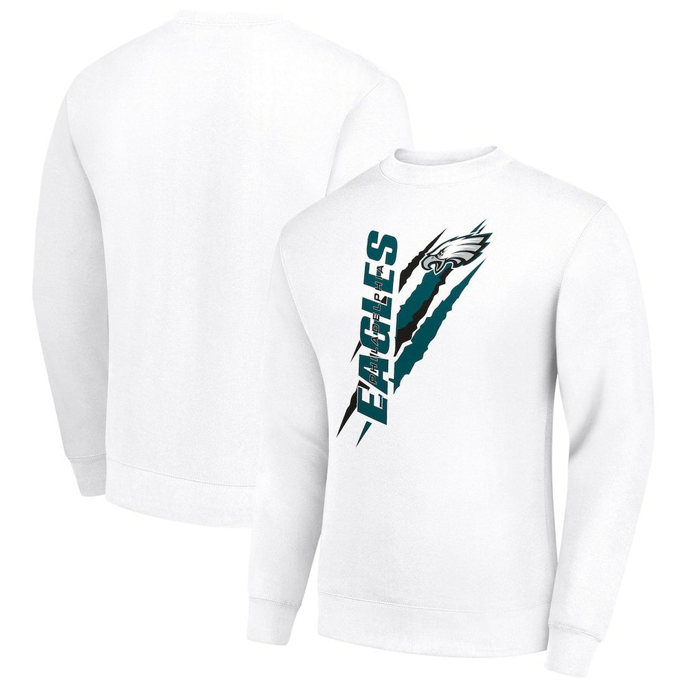 Philadelphia Eagles Starter Color Scratch Team Graphic Fleece Pullover Sweatshirt White - NFL