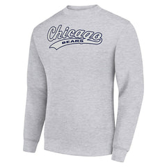 Chicago Bears Starter Tailsweep Team Graphic Tri-Blend Fleece Pullover Sweatshirt Heather Gray - NFL