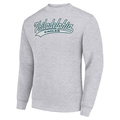 Philadelphia Eagles Starter Tailsweep Team Graphic Tri-Blend Fleece Pullover Sweatshirt Heather Gray - NFL